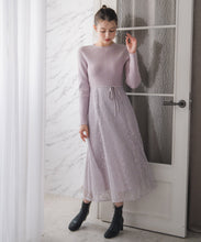 画像をギャラリービューアに読み込む, ラメレースニットドッキングワンピース/MM547405