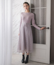 画像をギャラリービューアに読み込む, ラメレースニットドッキングワンピース/MM547405