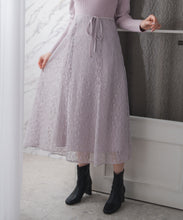 画像をギャラリービューアに読み込む, ラメレースニットドッキングワンピース/MM547405