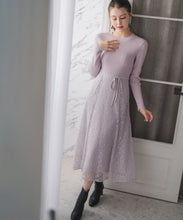 画像をギャラリービューアに読み込む, ラメレースニットドッキングワンピース/MM547405