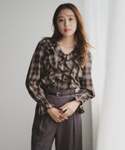 画像をギャラリービューアに読み込む, チェック柄フリルレイヤードブラウス/MM548106