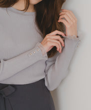 画像をギャラリービューアに読み込む, 袖シアーフリルベーシックリブニット /MM548305