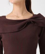 画像をギャラリービューアに読み込む, アシメリボン2wayフレア袖ニット/MM548306