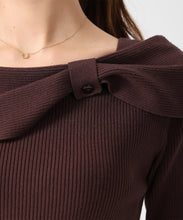 画像をギャラリービューアに読み込む, アシメリボン2wayフレア袖ニット/MM548306
