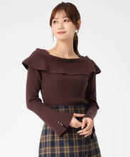 画像をギャラリービューアに読み込む, アシメリボン2wayフレア袖ニット/MM548306