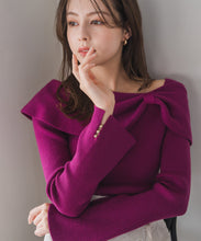 画像をギャラリービューアに読み込む, アシメリボン2wayフレア袖ニット/MM548306