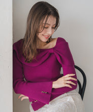 画像をギャラリービューアに読み込む, アシメリボン2wayフレア袖ニット/MM548306