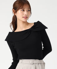 画像をギャラリービューアに読み込む, アシメリボン2wayフレア袖ニット/MM548306