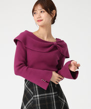 画像をギャラリービューアに読み込む, アシメリボン2wayフレア袖ニット/MM548306
