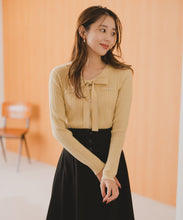 画像をギャラリービューアに読み込む, 配色ボウタイケーブルニット/MM548307