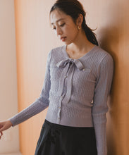 画像をギャラリービューアに読み込む, 配色ボウタイケーブルニット/MM548307