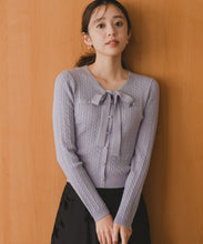 画像をギャラリービューアに読み込む, 配色ボウタイケーブルニット/MM548307