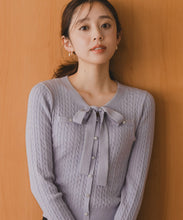 画像をギャラリービューアに読み込む, 配色ボウタイケーブルニット/MM548307