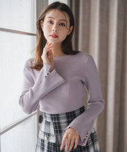 画像をギャラリービューアに読み込む, ラメ配色フレア袖ハイネックニット/MM548308