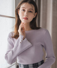 画像をギャラリービューアに読み込む, ラメ配色フレア袖ハイネックニット/MM548308