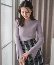 画像をギャラリービューアに読み込む, ラメ配色フレア袖ハイネックニット/MM548308