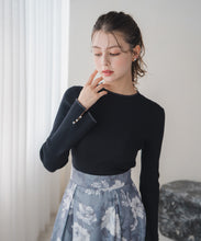 画像をギャラリービューアに読み込む, ラメ配色フレア袖ハイネックニット/MM548308