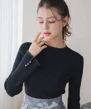 画像をギャラリービューアに読み込む, ラメ配色フレア袖ハイネックニット/MM548308