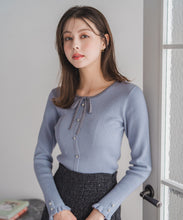 画像をギャラリービューアに読み込む, 【再入荷】フリル袖配色リボンニット/MM548309