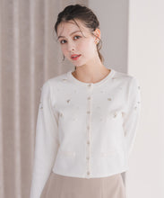 画像をギャラリービューアに読み込む, ビジュー刺繍カーディガン/MM548404