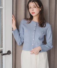 画像をギャラリービューアに読み込む, ビジュー刺繍カーディガン/MM548404