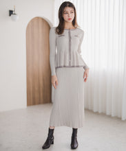 画像をギャラリービューアに読み込む, ワイドリブ配色ペプラムカーディガン/MM548405