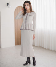 画像をギャラリービューアに読み込む, ワイドリブ配色ペプラムカーディガン/MM548405