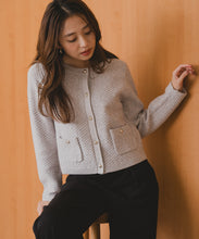 画像をギャラリービューアに読み込む, ツイード編みニットジャケット/MM548502