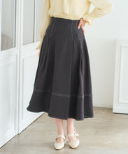 画像をギャラリービューアに読み込む, 【予約販売/3月下旬発売予定】ポリデニム配色ステッチレースアップスカート/MM617205