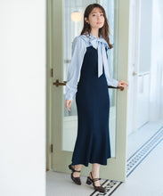 画像をギャラリービューアに読み込む, 【WEB限定予約販売/1月下旬発売予定】タイ付きシャツドッキングニットワンピース/MM617403