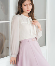 画像をギャラリービューアに読み込む, 配色リボン長袖ブラウス/MM618102