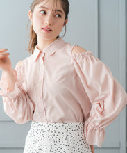 画像をギャラリービューアに読み込む, 肩開き袖レースシャツブラウス /MM618110