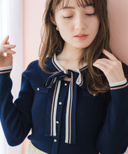 画像をギャラリービューアに読み込む, マルチ配色ボウタイリブニット/MM618305