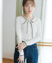 画像をギャラリービューアに読み込む, マルチ配色ボウタイリブニット/MM618305