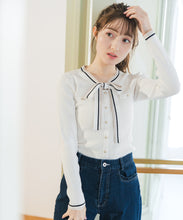 画像をギャラリービューアに読み込む, マルチ配色ボウタイリブニット/MM618305