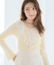 画像をギャラリービューアに読み込む, レースラッフル配色リボンニット/MM618307
