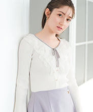 画像をギャラリービューアに読み込む, レースラッフル配色リボンニット/MM618307