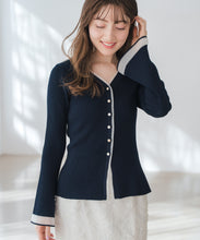 画像をギャラリービューアに読み込む, ラメシアーペプラムカーディガン/MM618402