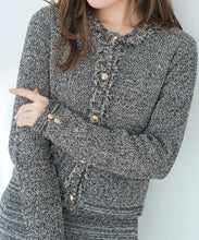 画像をギャラリービューアに読み込む, ツイード編みフリンジニットジャケット/MM618504