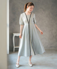 画像をギャラリービューアに読み込む, フロントプリーツ配色ワンピース/MM627401