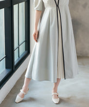 画像をギャラリービューアに読み込む, フロントプリーツ配色ワンピース/MM627401