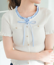 画像をギャラリービューアに読み込む, 【予約販売/3月下旬発売予定】フリルシャツレイヤードニット/MM628302