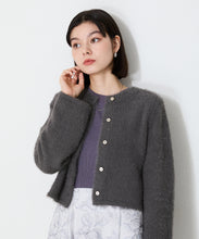画像をギャラリービューアに読み込む, クロップドシャギーニットカーディガン/MO33N07