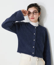 画像をギャラリービューアに読み込む, クロップドシャギーニットカーディガン/MO33N07
