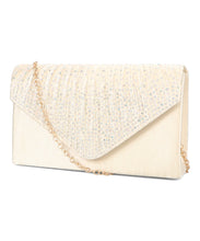 画像をギャラリービューアに読み込む, ラインストーンギャザーフラップバッグ/MOB018【結婚式/オケージョン/パーティー】