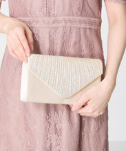 画像をギャラリービューアに読み込む, ラインストーンギャザーフラップバッグ/MOB018【結婚式/オケージョン/パーティー】