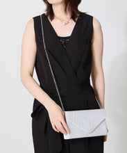 画像をギャラリービューアに読み込む, ラインストーンギャザーフラップバッグ/MOB018【結婚式/オケージョン/パーティー】