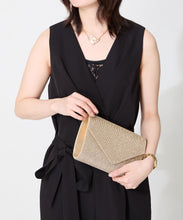 画像をギャラリービューアに読み込む, ラインストーンエンベロープクラッチバッグ/MOB021【結婚式/オケージョン/パーティー】