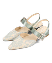 画像をギャラリービューアに読み込む, ビジューバックストラップローヒールパンプス/MOR111