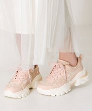 画像をギャラリービューアに読み込む, レース×ジャガード厚底スニーカー/OT3755